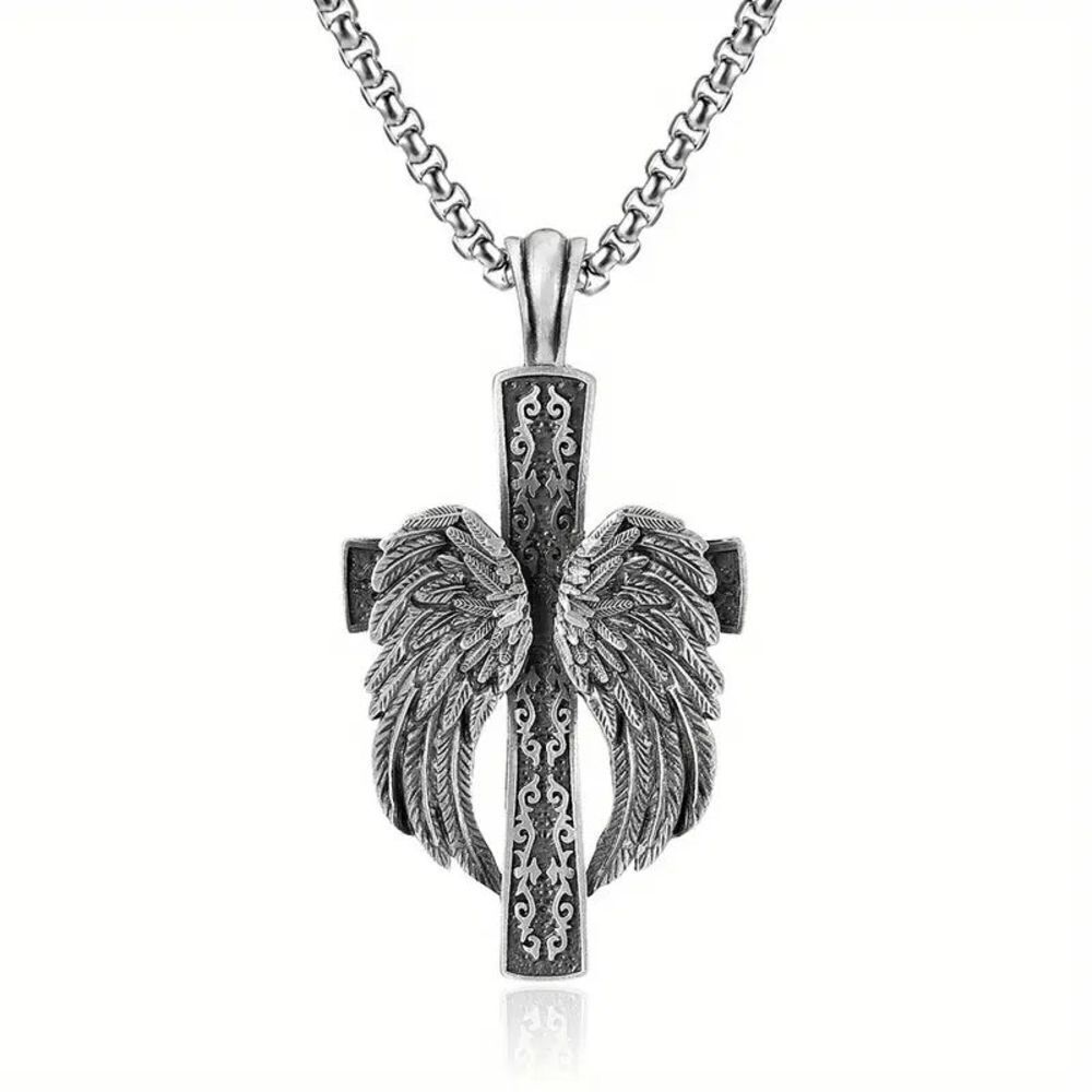 Angel Wings Stainless Steel Unisex Pendant Necklace
